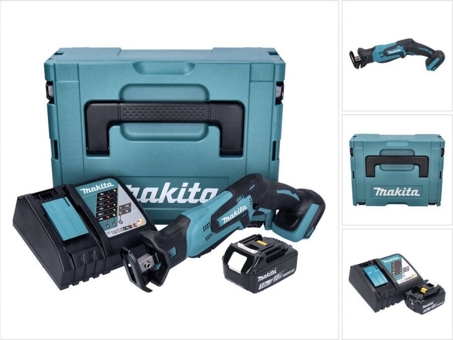 Makita DJR 185 RF1J accu reciprozaag 18 V + 1x accu 3.0 Ah + lader + Makpac