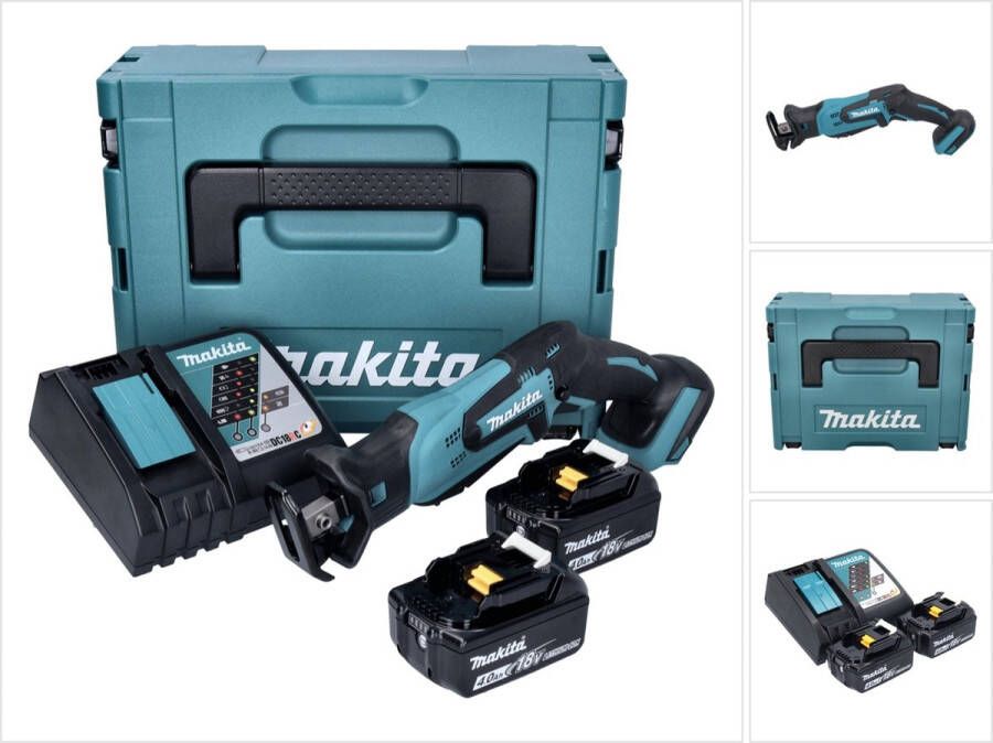 Makita DJR 185 RMJ accu reciprozaag 18 V + 2x accu 4.0 Ah + lader + Makpac