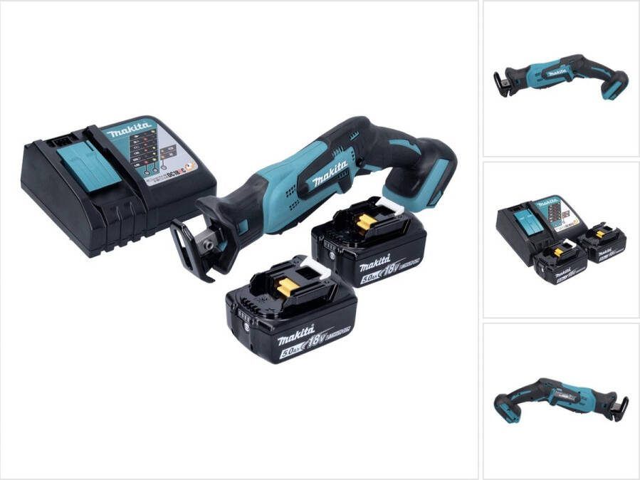 Makita DJR 185 RT accu reciprozaag 18 V + 2x accu 5.0 Ah + lader