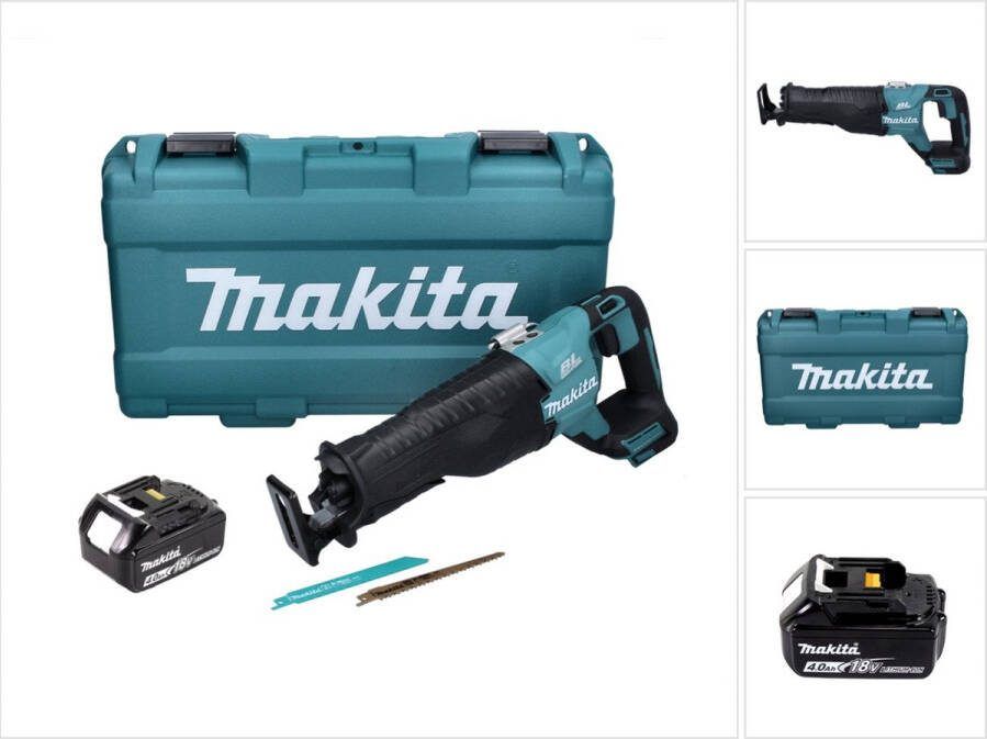 Makita DJR 187 M1K Accu Reciprozaag 18 V Brushless + 1x accu 4.0 Ah + koffer zonder lader