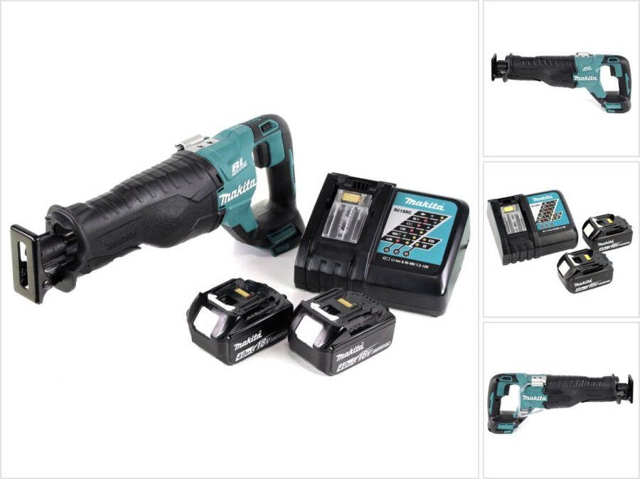 Makita DJR 187 RM accu- reciprozaag 18 V borstelloze reciprozaag + 2x 4.0 Ah accu + lader
