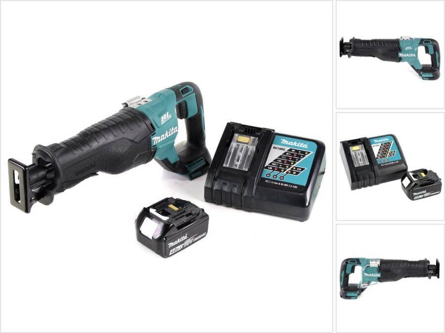 Makita DJR 187 RM1 accu- reciprozaag 18 V borstelloze reciprozaag + 1x 4.0 Ah accu + lader