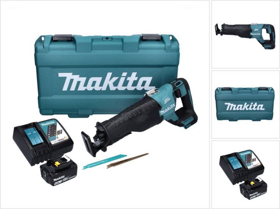Makita DJR 187 RM1K Accu Reciprozaag 18 V Brushless + 1x accu 4.0 Ah + lader + koffer