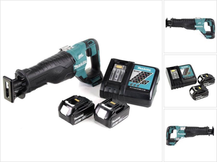 Makita DJR 187 RT accu- reciprozaag 18 V borstelloze reciprozaag + 2x 5.0 Ah accu + lader