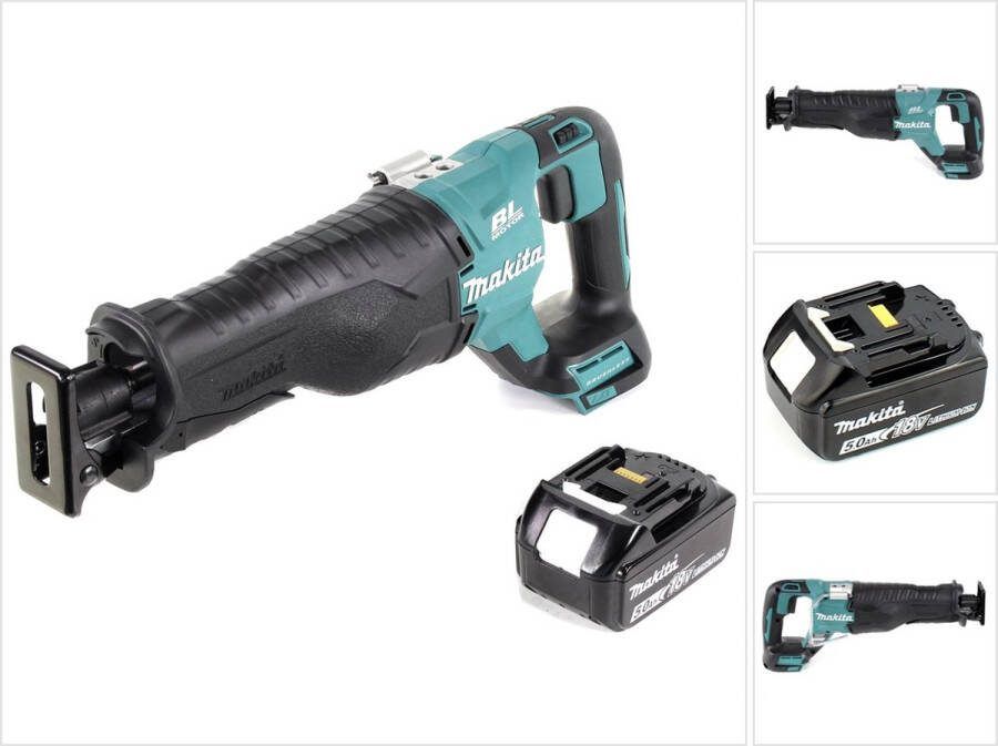 Makita DJR 187 T1 accu reciprozaag 18 V borstelloos + 1x 5.0 Ah accu zonder oplader