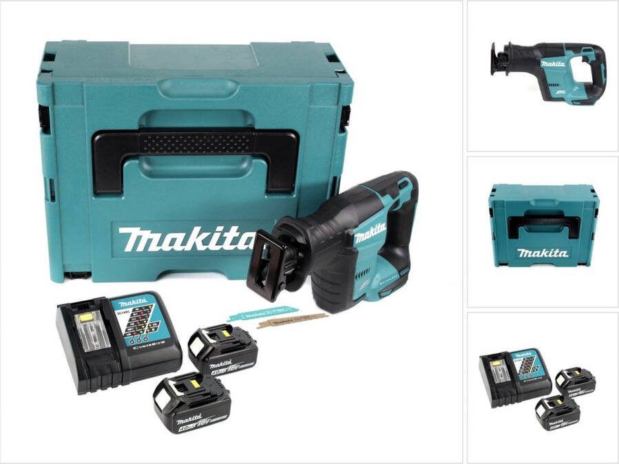 Makita DJR 188 RMJ accu- reciprozaag 18 V borstelloze reciprozaag in Makpac + 2x 4.0 Ah accu + lader