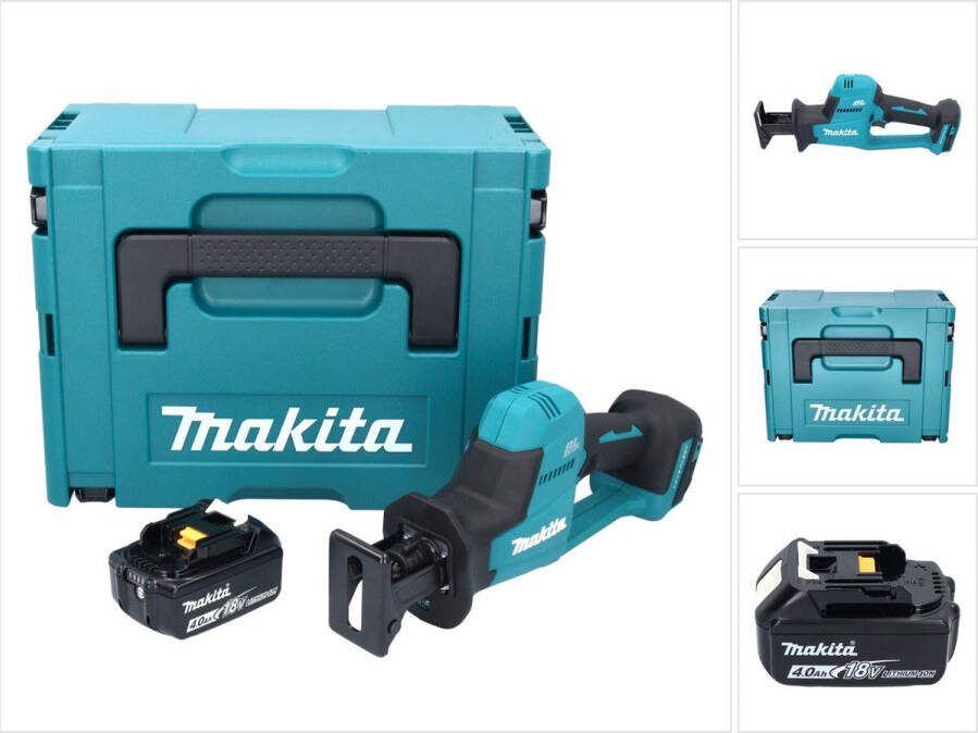 Makita DJR 189 M1J Accu Reciprozaag 18 V Brushless + 1x accu 4.0 Ah + Makpac zonder lader