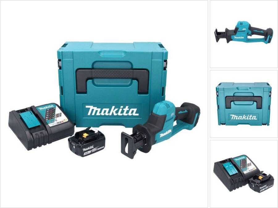 Makita DJR 189 RF1J Accu Reciprozaag 18 V Brushless + 1x accu 3.0 Ah + lader + Makpac