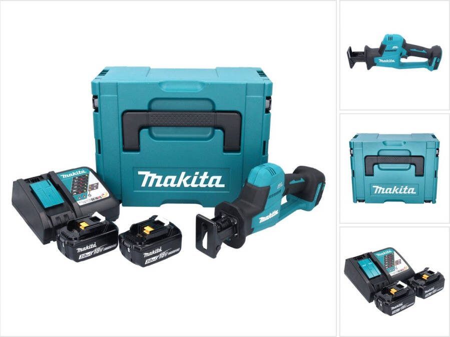 Makita DJR 189 RFJ accu reciprozaag 18 V borstelloos + 2x accu 3.0 Ah + lader + Makpac