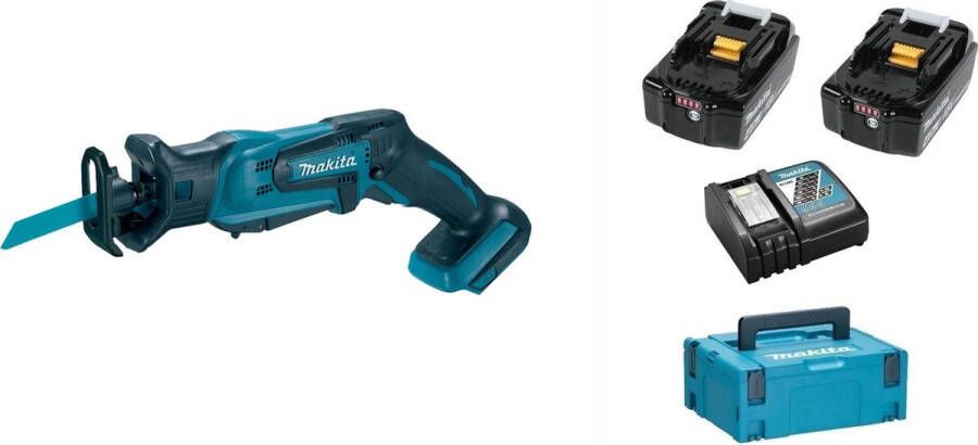 Makita DJR183RMJ 18V Li-Ion accu reciprozaag set (2x 4.0Ah accu) in Mbox snelwissel