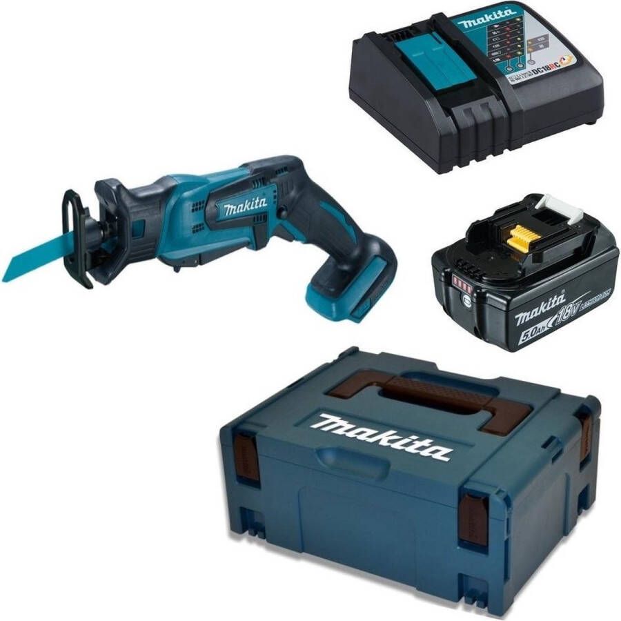 Makita DJR183RT1J 18V Li-Ion accu reciprozaag set (1x 5.0Ah accu) in Mbox snelwissel