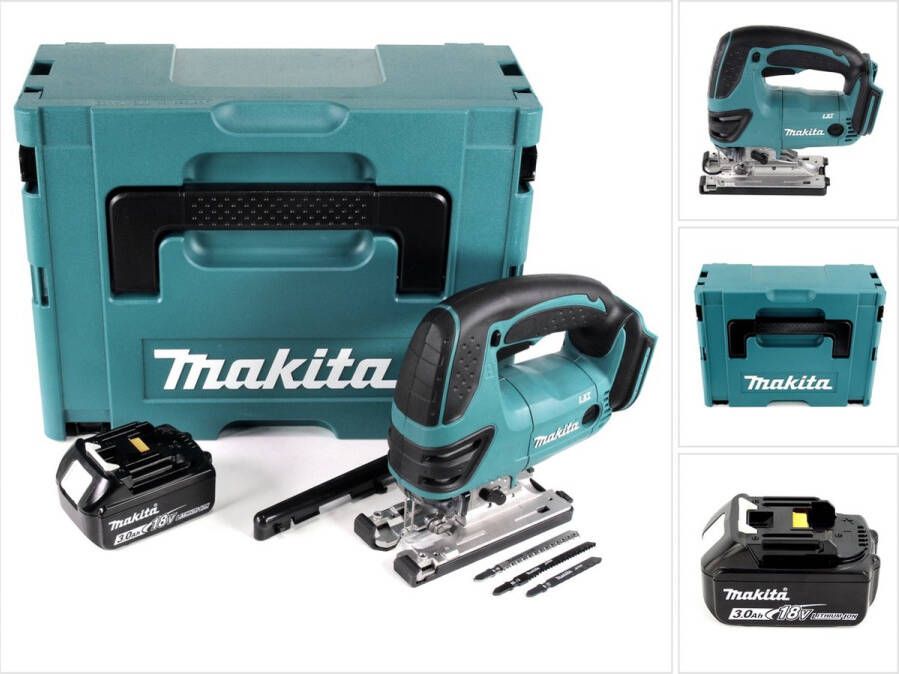 Makita DJV 180 F1J accu decoupeerzaag 18V + 1x oplaadbare accu 3.0Ah + Makpac zonder oplader