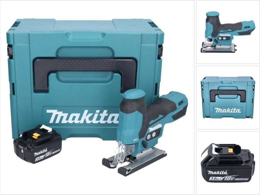 Makita DJV 185 F1J accu decoupeerzaag 18 V borstelloos + 1x oplaadbare accu 3.0 Ah + Makpac zonder oplader