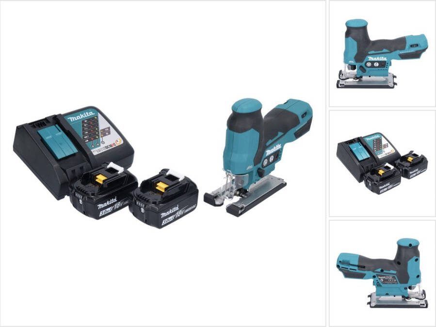 Makita DJV 185 RF accu decoupeerzaag 18 V borstelloos + 2x oplaadbare accu 3.0 Ah + lader