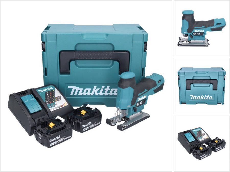 Makita DJV 185 RFJ accu decoupeerzaag 18 V borstelloos + 2x oplaadbare accu 3.0 Ah + lader + Makpac