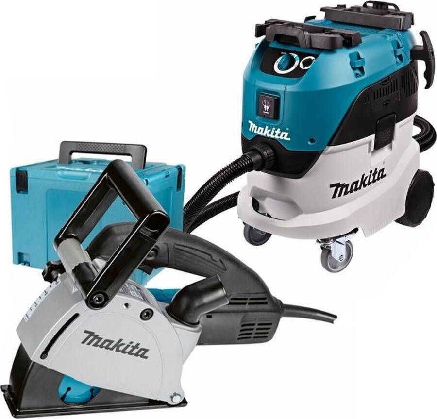 Makita DK0093J Alleszuiger bouwstofzuiger (VC4210L) & Sleuvenfrees in mbox (SG1251J) Combiset