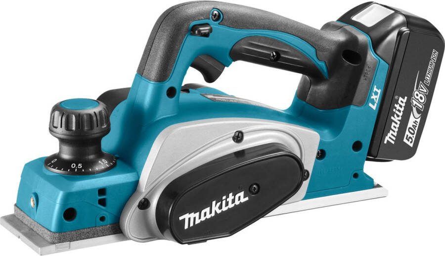 Makita DKP180RTJ 18V Li-Ion Accu schaafmachine set (2x 5.0Ah accu) in Mbox 82mm 2mm