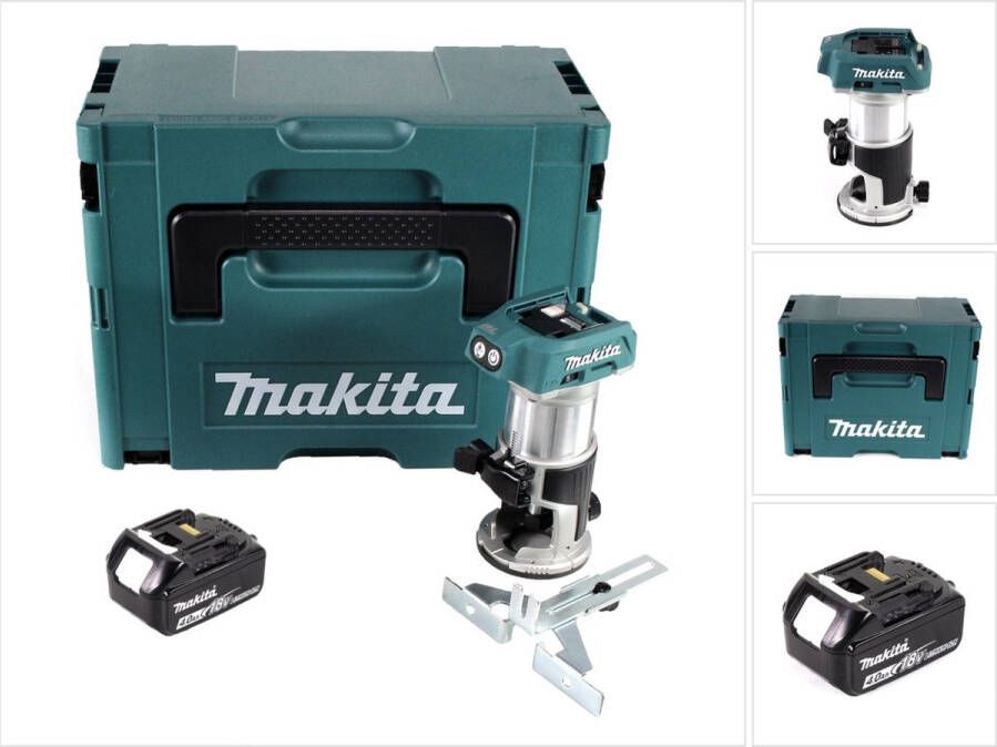 Makita DRT 50 M1J accu multifunctionele bovenfrees borstelloos 18V + 1x accu 4.0 Ah in Makpac 3 zonder lader