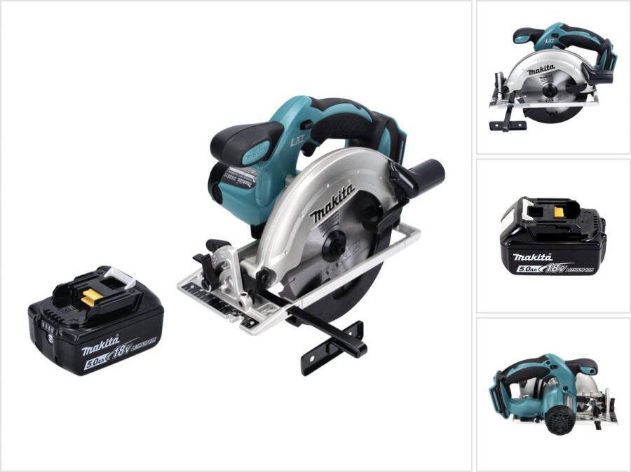 Makita DSS 611 T1 accu cirkelzaag 18 V 165 mm + 1x accu 5.0 Ah zonder oplader