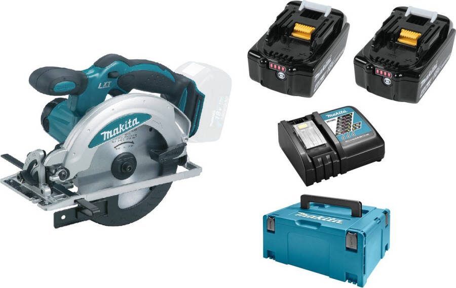Makita DSS610RMJ 18V Li-Ion Accu cirkelzaag set (2x 4.0Ah accu) in Mbox 165mm