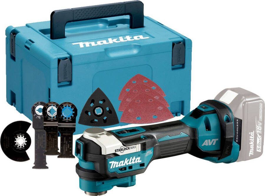 Makita DTM52ZJX4 18V Li-Ion brushless multitool (body) zonder accu's en lader incl. 35-delige accesoireset in Mbox