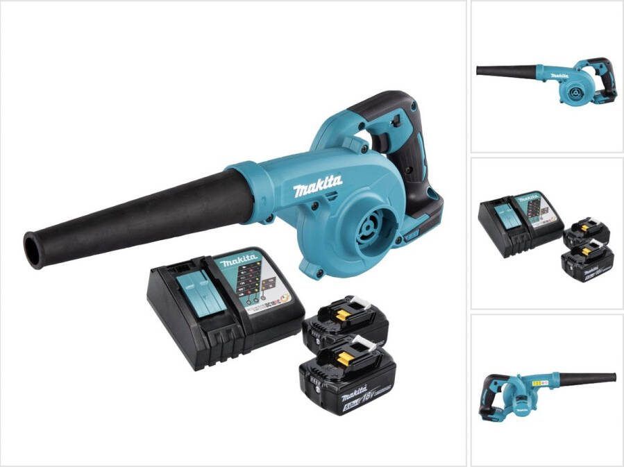 Makita DUB 185 RT accu bladblazer 18 V + 2x accu 5.0 Ah + lader