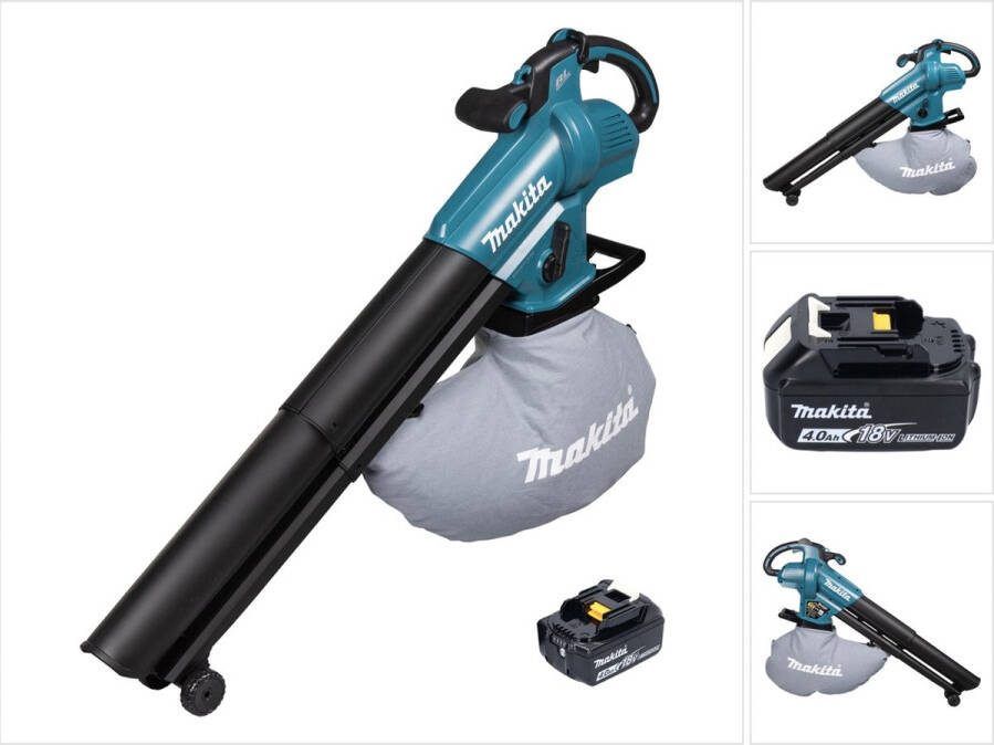 Makita DUB 187 M accu bladblazer en bladzuiger 18 V borstelloos + 1x accu 4.0 Ah zonder lader