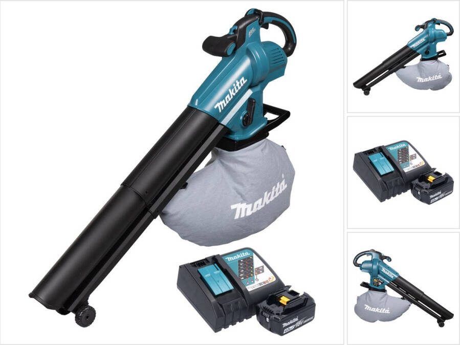 Makita DUB 187 RM accu bladblazer en stofzuiger 18 V borstelloos + 1x accu 4.0 Ah + lader