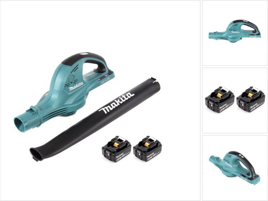 Makita DUB 361 T 2x 18 V 36 V accu bladblazer blazer + 2x BL 1850 5 Ah 5000 mAh accu