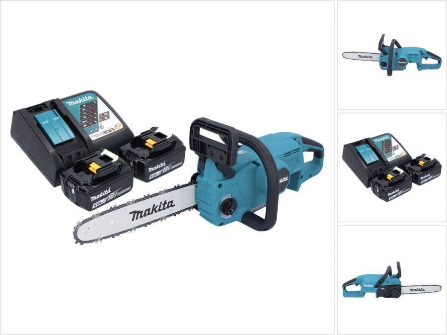 Makita DUC 307 RTX2 Accu-kettingzaag 18 V 30 cm 7 m s Borstelloos + 2x accu 5.0 Ah + lader