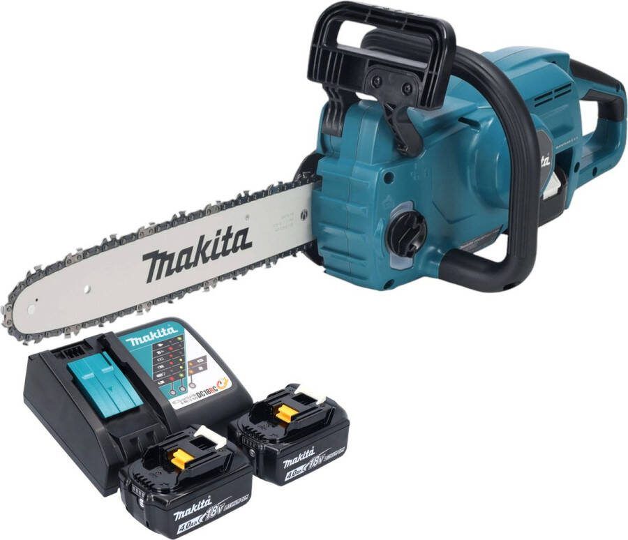 Makita DUC 357 RM2X3 Accu-kettingzaag 18 V 35 cm borstelloos + 2x accu 4.0 Ah + lader