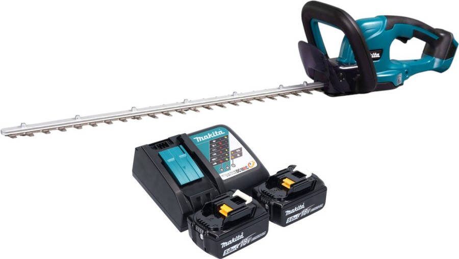 Makita DUH 607 RT2 accu heggenschaar 18 V 60 cm + 2x accu 5.0 Ah + lader