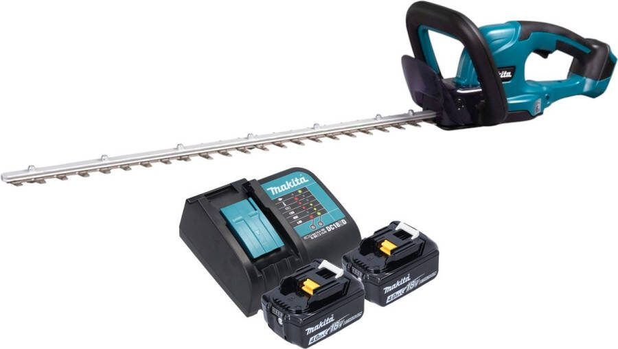 Makita DUH 607 SM2 accu heggenschaar 18 V 60 cm + 2x accu 4.0 Ah + lader