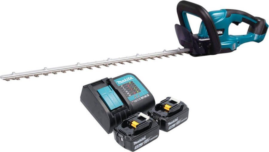 Makita DUH 607 ST2 accu heggenschaar 18 V 60 cm + 2x accu 5.0 Ah + lader