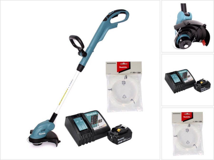 Makita DUR 181 RT1 accu grastrimmer 18 V 260 mm + 1x accu 5.0 Ah + lader + 1x maaidraad