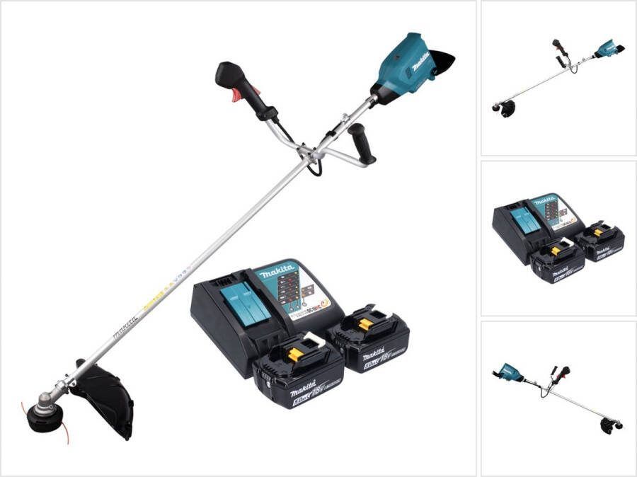 Makita DUR 369 ART2 accu bosmaaier 36 V ( 2x 18 V ) 43 cm borstelloos + 2x accu 5.0 Ah + lader