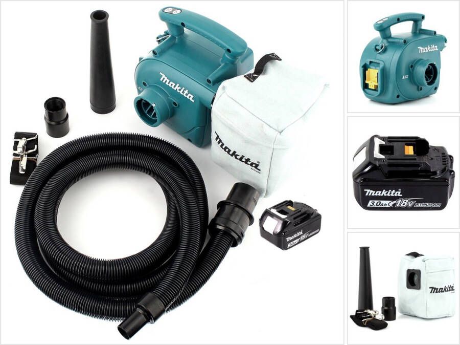 Makita DVC 350 F1 snoerloze stofzuiger 18V + 1x oplaadbare accu 3.0Ah zonder oplader