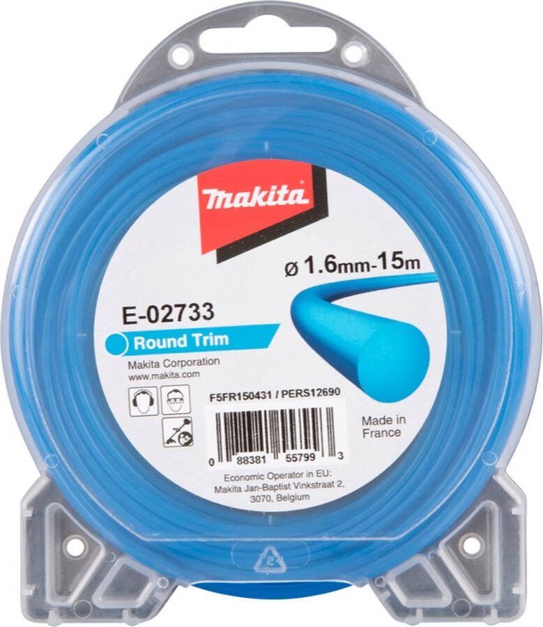 Makita E-02733 Maaidraad rond 1 6 mm 15 m voor accu grastrimmer DUR 181 UR 100 UR 3000 UR 3500