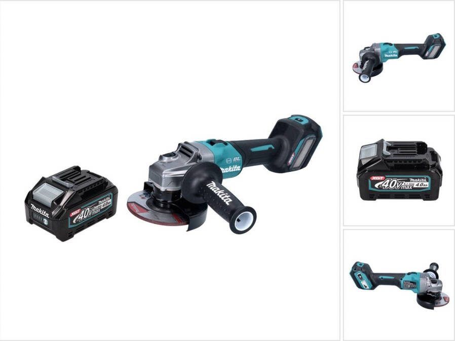 Makita GA 023 GM1 Accu haakse slijper 40 V max. 125 mm Borstelloos XGT + 1x oplaadbare accu 4.0 Ah zonder lader