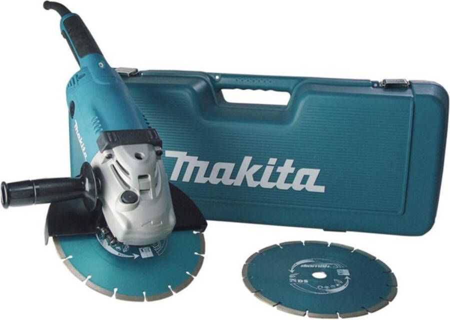 Makita GA9020RFK3 Haakse slijper incl. 2 diamantzaagbladen in koffer 2200W 230mm Softstart