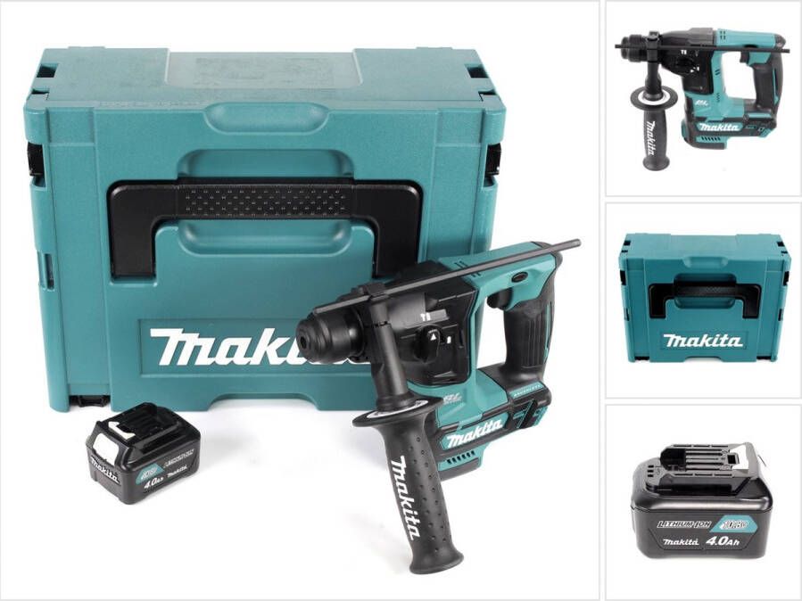 Makita HR 166 DM1J Accuboormachine 10.8V SDS-Plus Brushless in Makpac + 1x 4.0Ah accu zonder lader