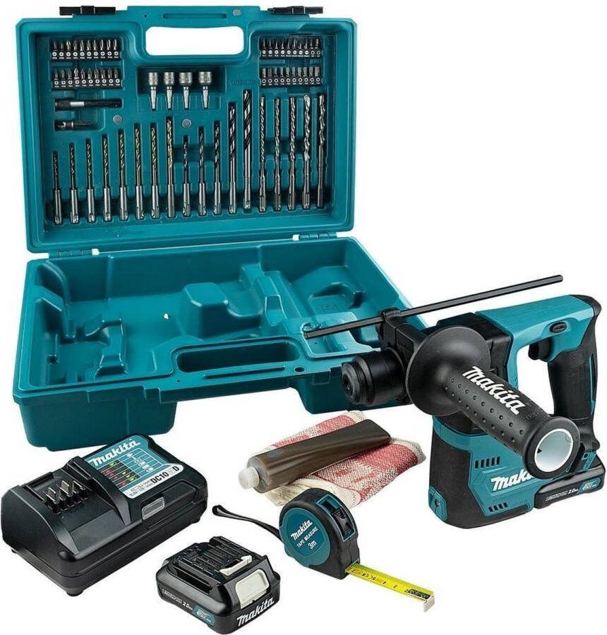 Makita HR140DWAE1 10 8V Li-Ion accu SDS-plus Boorhamer set (2x 2.0Ah accu) in koffer 1 0 J