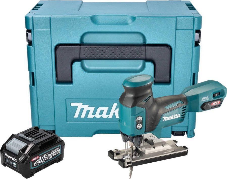 Makita JV 001 GM101 Accu decoupeerzaag 40 V max. 135 mm borstelloos + 1x oplaadbare accu 4.0 Ah + Makpac zonder oplader