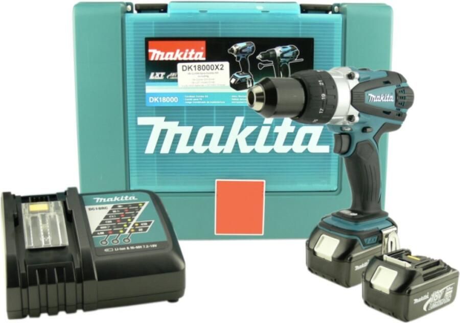 Makita BHP458RFJ 18V Li-Ion accu klopboor- schroefmachine set (2x 3.0Ah accu) in Mbox