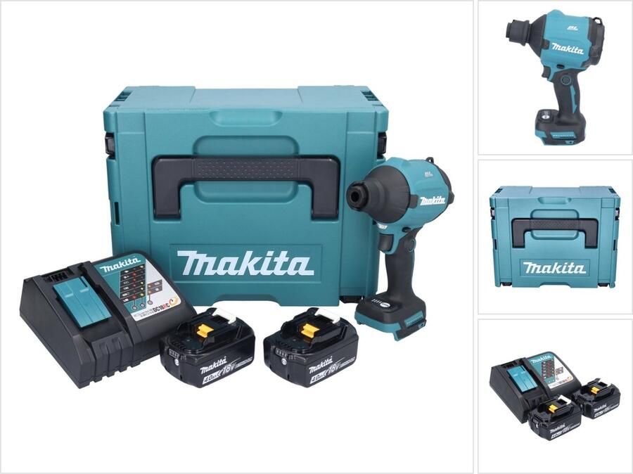 Makita DAS 180 RMJ accu-blazer 18 V borstelloos + 2x accu 4.0 Ah + lader + Makpac