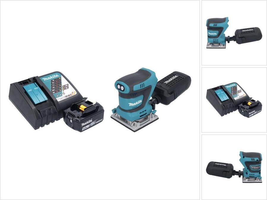 Makita DBO 484 RM1 accu vlakschuurmachine 18 V 112 x 102 mm + 1x accu 4.0 Ah + lader