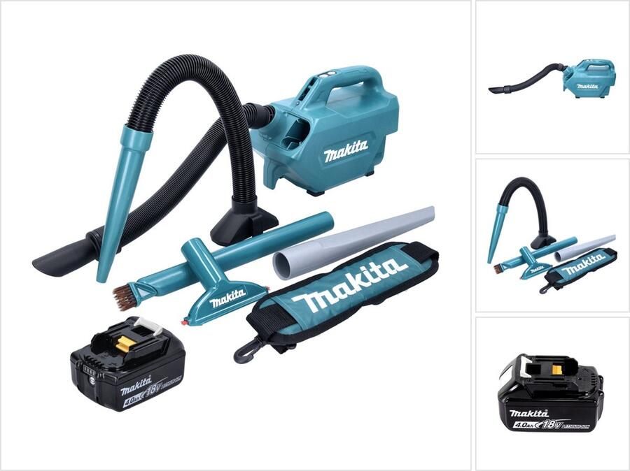 Makita DCL 184 M1 accu stofzuiger 18 V 54 mbar 0 5 l + 1x oplaadbare accu 4.0 Ah zonder lader
