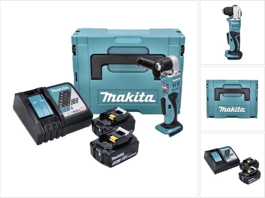 Makita DDA 351 RTJ accu haakse boormachine 18 V 13 5 Nm + 2x accu 5.0 Ah + lader + Makpac