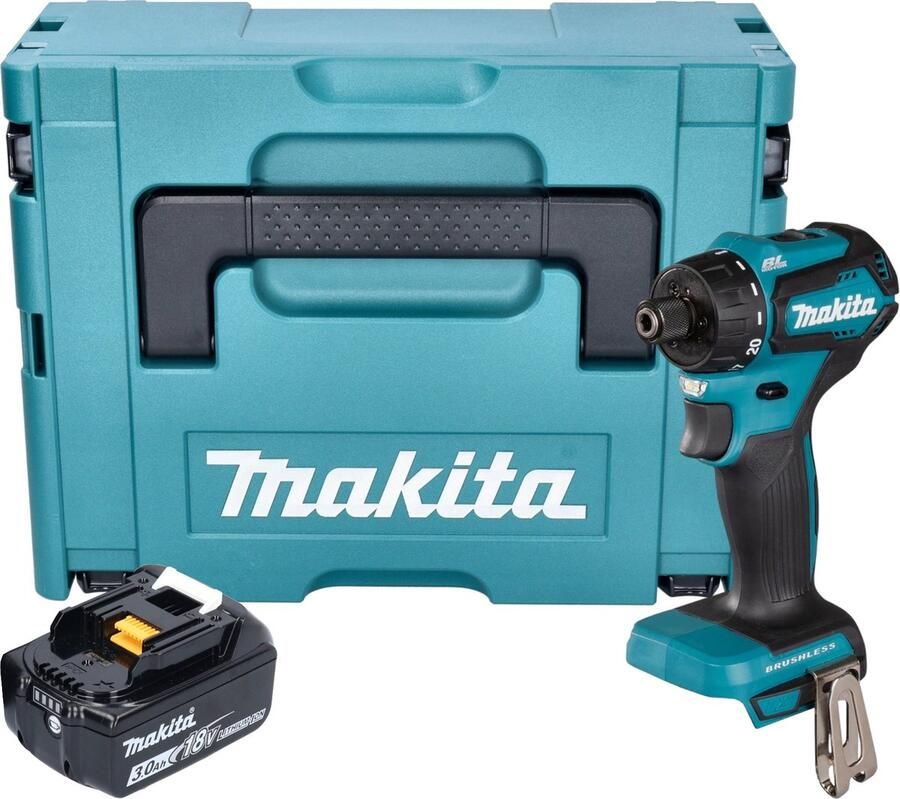 Makita DDF 083 F1J Accuboormachine 18 V 40 Nm 1 4'' borstelloos + 1x oplaadbare accu 3.0 Ah + Makpac zonder lader
