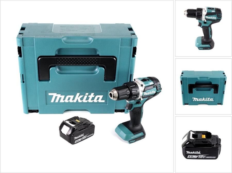 Makita DDF 484 M1J accuboormachine 18 V 54 Nm borstelloos + 1x accu 4.0 Ah + Makpac zonder lader